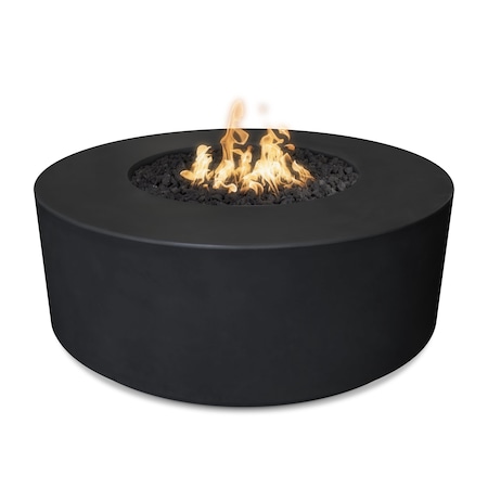 The Outdoor Plus 54 Round Florence Fire Pit - GFRC Concrete - Black - Plug & Play Electronic Ignition - Natural Gas OPT-FL54EKIT-BLK-NG